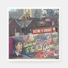 Servilleta De Papel Bienvenidos a Dubuque, Rótulo de Iowa con banderas