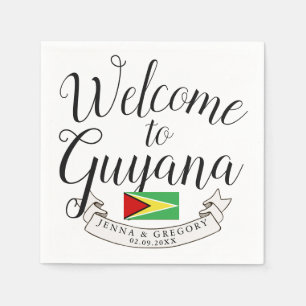 Servilleta De Papel Bienvenidos a Guyana Personalizado de bodas de d