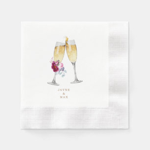 Servilleta De Papel Bienvenidos a la elegante boda del champán floral