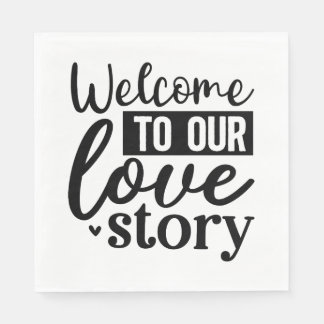 Servilleta De Papel Bienvenidos A Nuestra Historia De Amor