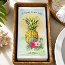Bienvenidos a servilletas de papel de piña paraíso