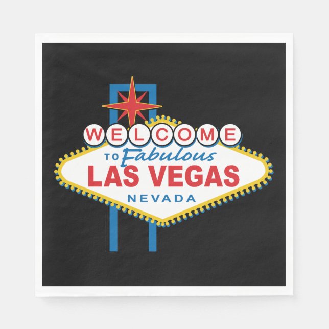 Servilleta De Papel Bienvenidos al Rótulo de Las Vegas (Anverso)