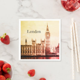Servilleta De Papel Big Ben Clock & London, Westminster / vintage Rein