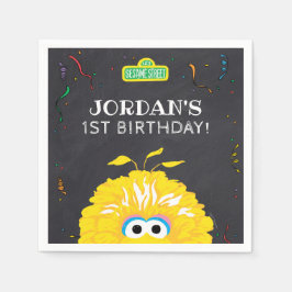 Servilleta De Papel Big Bird Chalkboard Confetti Birthday