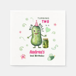 Servilleta De Papel Big Dill Pickle Girl Birthday Any Age