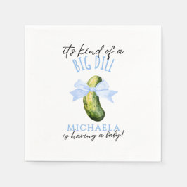 Servilleta De Papel Big Dill Watercolor Coquette Pickle Baby Shower