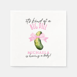 Servilleta De Papel Big Dill Watercolor Coquette Pickle Baby Shower
