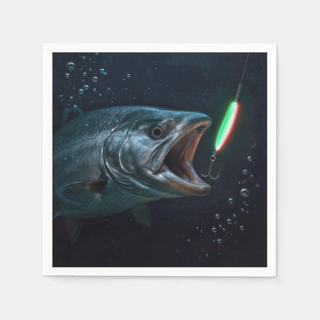 Servilleta De Papel Big Fish with Neon Lure (Anverso)