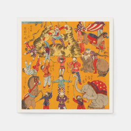 Servilleta De Papel Big Japanese Circus woodblock print