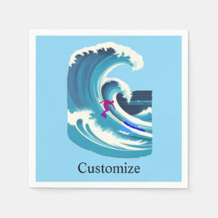 Servilleta De Papel Big Wave Surfer Thunder_Cove