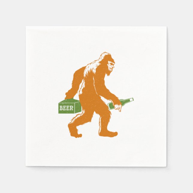 Servilleta De Papel Bigfoot Beer Sasquatch Yeti Beer Lover Beer Botell (Anverso)