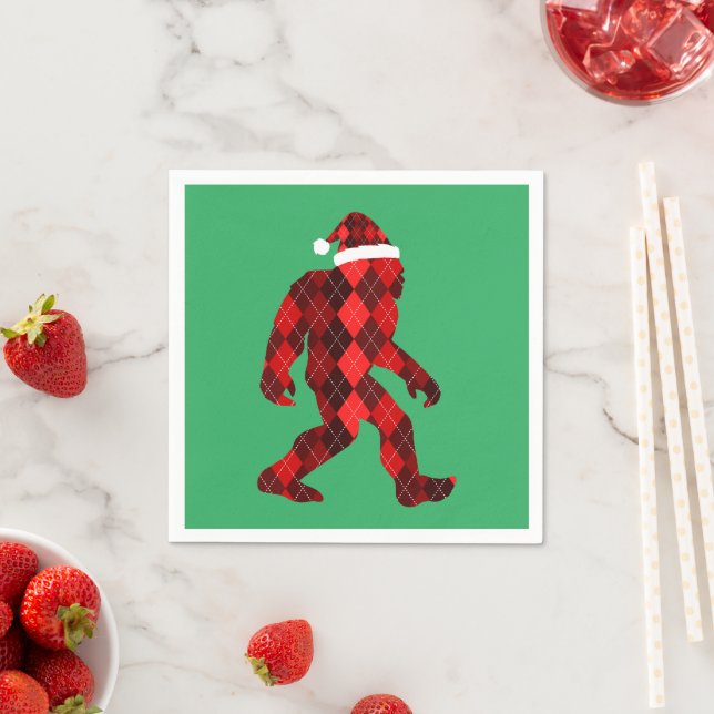 Servilleta De Papel Bigfoot Navidad - Divertida Navidad  (In situ)
