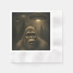 Servilleta De Papel Bigfoot Sasquatch Alien UFO Funny
