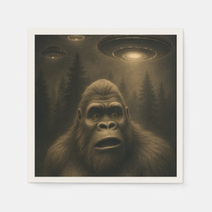 Servilleta De Papel Bigfoot Sasquatch Alien UFO Funny