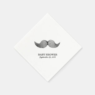 Servilleta De Papel Bigote simple Baby Shower