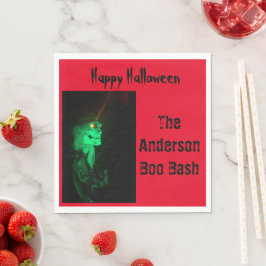 Servilleta De Papel Biker Billy Halloween Skeleton Blood Red