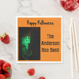 Servilleta De Papel Biker Billy Halloween Skeleton Pumpkin Naranja