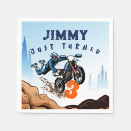 Servilleta De Papel Biker Kid Dirt Stunt Bike Birday