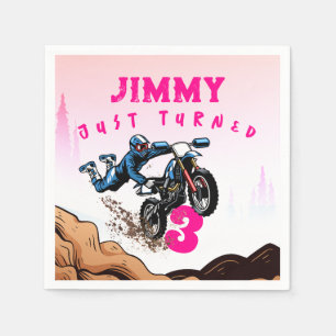 Servilleta De Papel Biker Kid Dirt Stunt Bike Birday Napkins