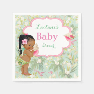 Servilleta De Papel Bikini de niña tropical Luau hawaiano trenzas