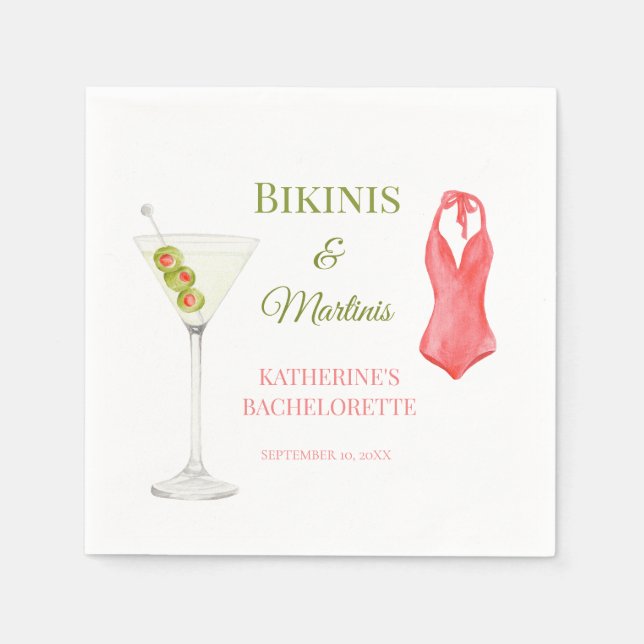Servilleta De Papel Bikinis de lujo y fiesta de despedida de soltera c (Anverso)