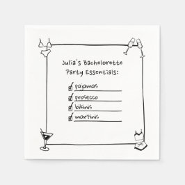 Servilleta De Papel Bikinis, Martinis, Pajamas, Prosecco Bachelorette
