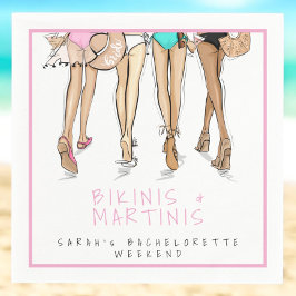 Servilleta De Papel Bikinis y Martinis Bachelorette Party Weekend