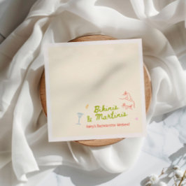 Servilleta De Papel Bikinis y Martinis Dibujados a Mano para Despedida