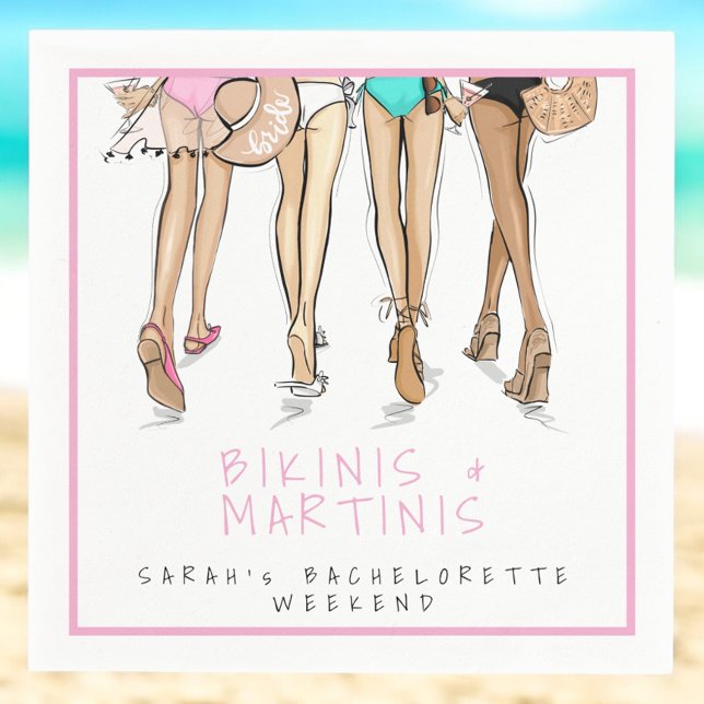 Servilleta De Papel Bikinis y Martinis Novia / Despedida de soltera de (Subido por el creador)