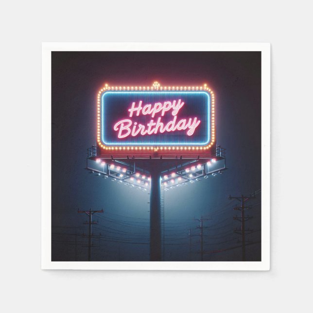Servilleta De Papel Billboard feliz cumpleaños (Anverso)