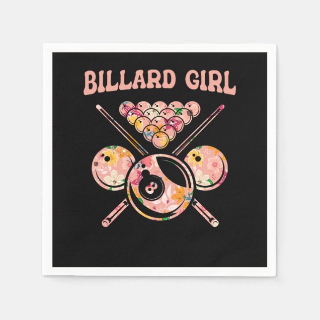 Servilleta De Papel Billiard Pool Player Billard 8-Ball (Anverso)