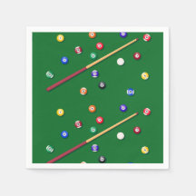 Billiards Birday Party Pool Cue Paper Napkin