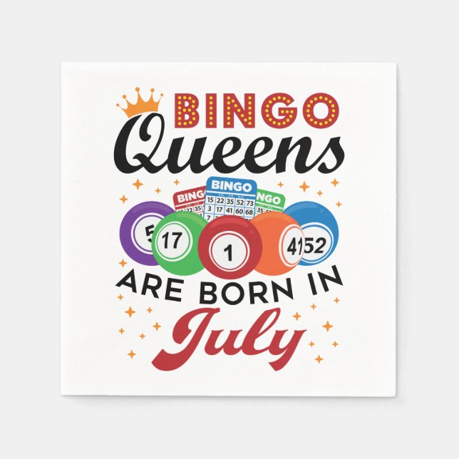 Servilleta De Papel Bingo Queens nace en julio (Anverso)