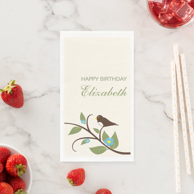 Servilleta De Papel Bird Birthday (In situ)