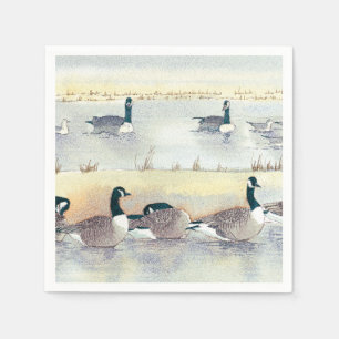 Servilleta De Papel Bird Geese Watercolor Country Rustic Paper Napkins