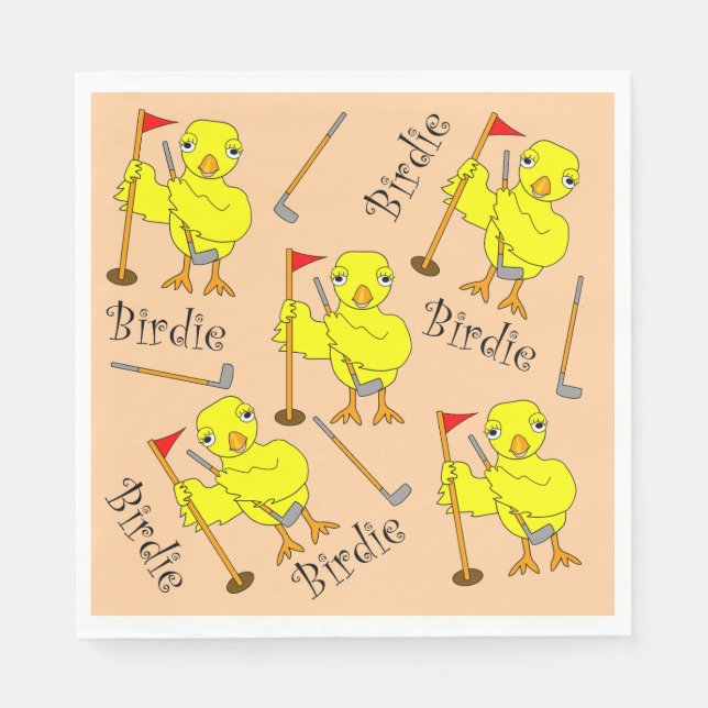 Servilleta De Papel Birdie Golfer Chick (Anverso)