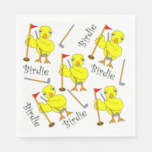 Servilleta De Papel Birdie Golfer Chick (Anverso)