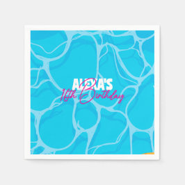 Servilleta De Papel Birthday Bday Pool Party