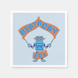 Servilleta De Papel Birthday Boy Robot