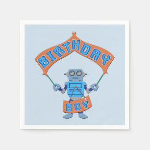Servilleta De Papel Birthday Boy Robot