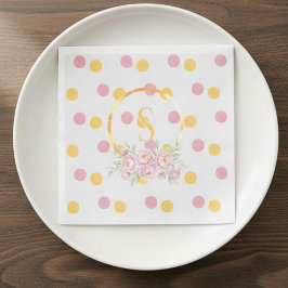 Servilleta De Papel Birthday Paper Napkins Pink Watercolor Polka Dot 