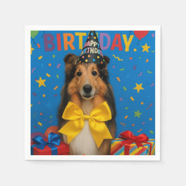 Servilleta De Papel Birthday Party Sheltie