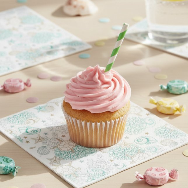 Servilleta De Papel Birthday party turtles, underwater tableware (Subido por el creador)