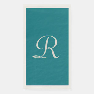 Servilleta De Papel Biscay Bay Blue Trendy Monogramed Minimalista