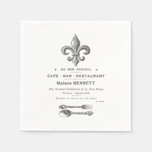 SERVILLETA DE PAPEL BISTROS MODERNOS DEL FRANCÉS DEL VINTAGE