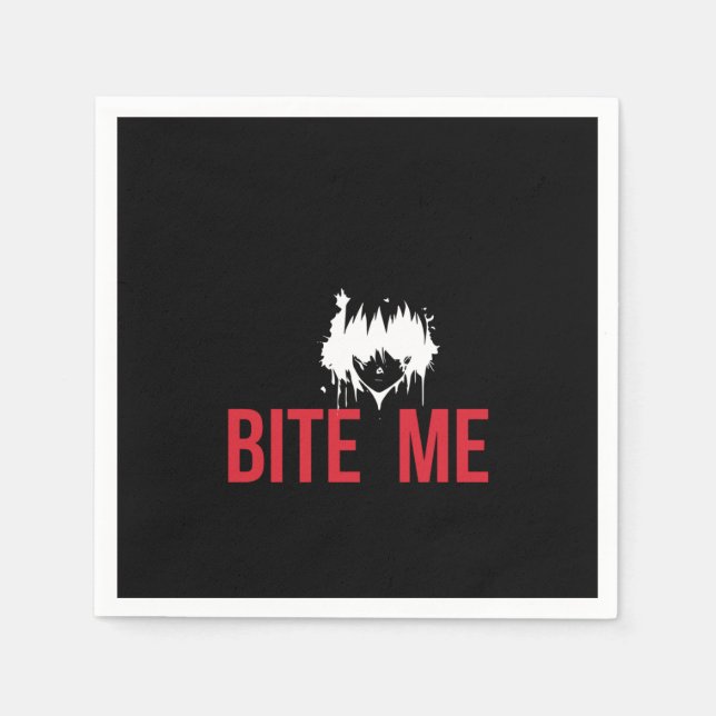 Servilleta De Papel Bite Me: Un giro fantasmal y juguetón" (Anverso)