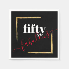 Servilleta De Papel Black 50 cumpleaños Fabulous Elegant Black & Gold