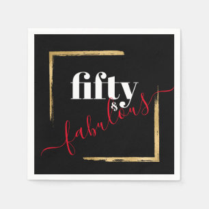 Servilleta De Papel Black 50 cumpleaños Fabulous Elegant Black & Gold