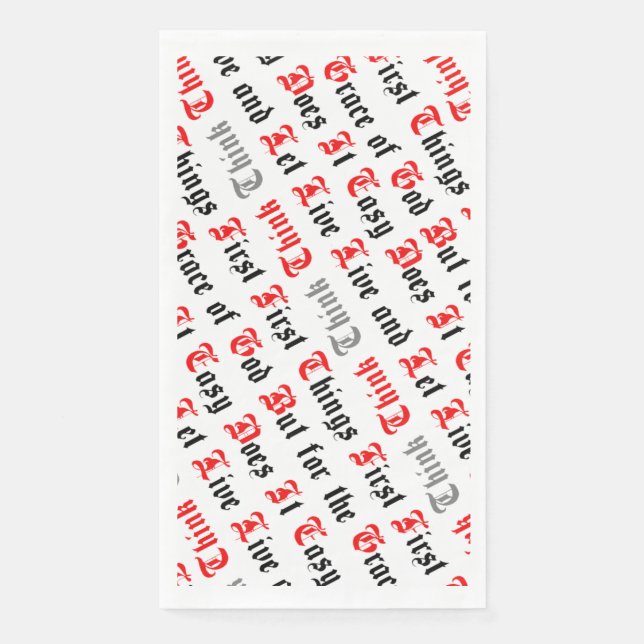 Servilleta De Papel Black and Red Text Recovery Slogans (Anverso)
