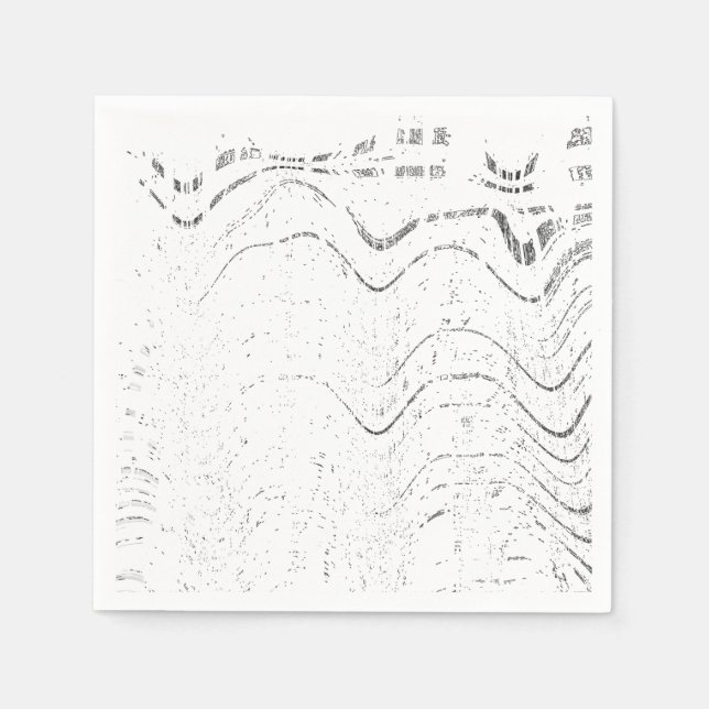 Servilleta De Papel Black And White Abstract Swirl Rustic Wedding (Anverso)